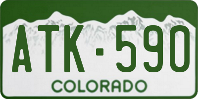 CO license plate ATK590