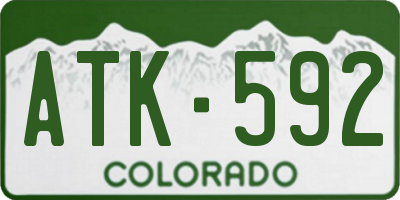 CO license plate ATK592