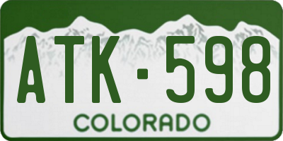 CO license plate ATK598