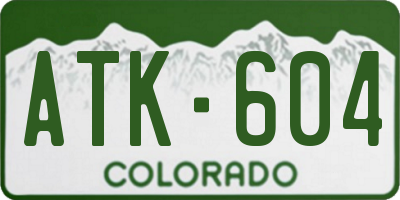 CO license plate ATK604