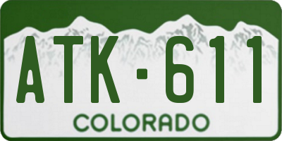 CO license plate ATK611