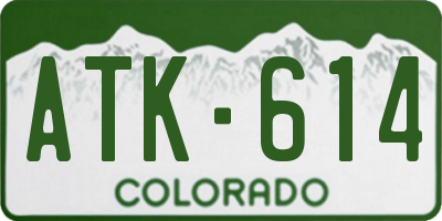 CO license plate ATK614