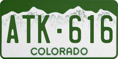 CO license plate ATK616