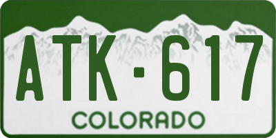 CO license plate ATK617