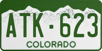 CO license plate ATK623