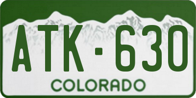 CO license plate ATK630