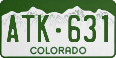 CO license plate ATK631
