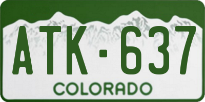 CO license plate ATK637