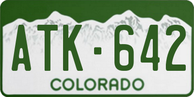 CO license plate ATK642