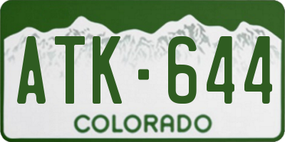 CO license plate ATK644