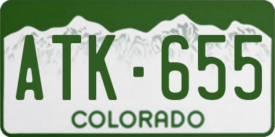 CO license plate ATK655