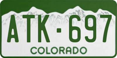 CO license plate ATK697