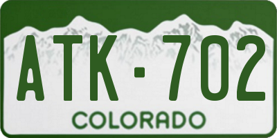 CO license plate ATK702