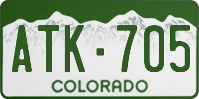 CO license plate ATK705