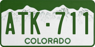 CO license plate ATK711