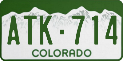 CO license plate ATK714