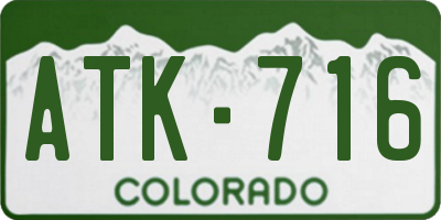 CO license plate ATK716