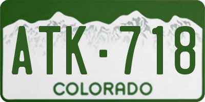 CO license plate ATK718