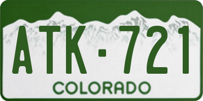 CO license plate ATK721