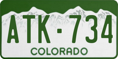 CO license plate ATK734