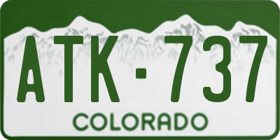 CO license plate ATK737
