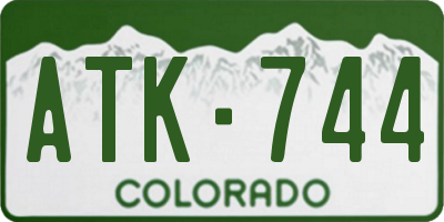 CO license plate ATK744