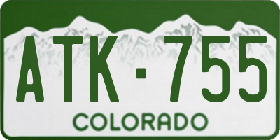 CO license plate ATK755