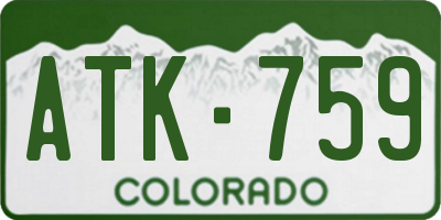 CO license plate ATK759