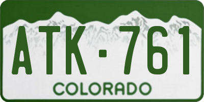 CO license plate ATK761