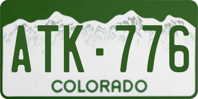 CO license plate ATK776