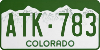 CO license plate ATK783