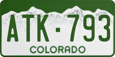 CO license plate ATK793