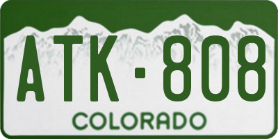 CO license plate ATK808