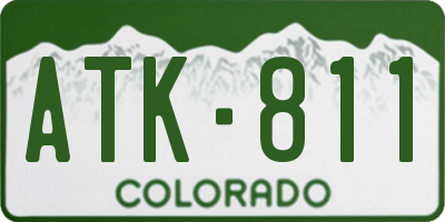 CO license plate ATK811