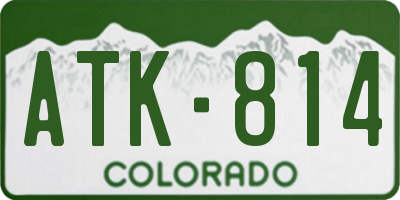 CO license plate ATK814