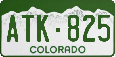 CO license plate ATK825