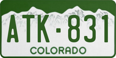 CO license plate ATK831