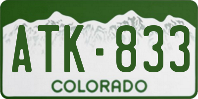 CO license plate ATK833