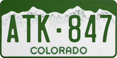 CO license plate ATK847