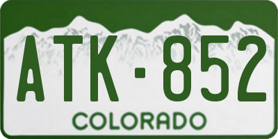 CO license plate ATK852