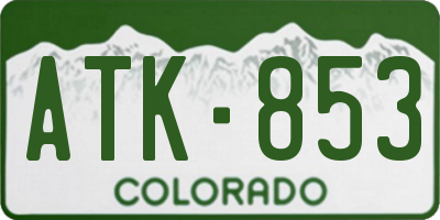 CO license plate ATK853