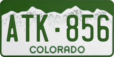 CO license plate ATK856