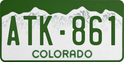 CO license plate ATK861