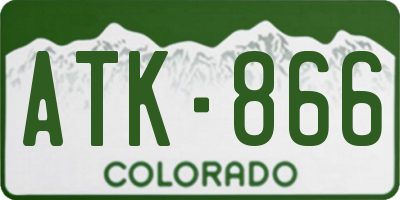 CO license plate ATK866