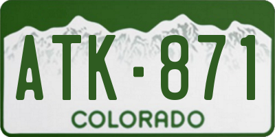 CO license plate ATK871