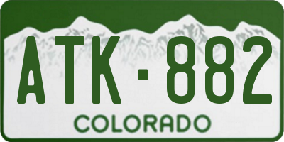 CO license plate ATK882