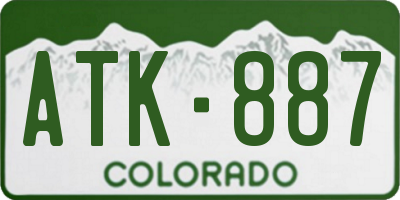 CO license plate ATK887