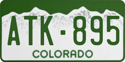 CO license plate ATK895