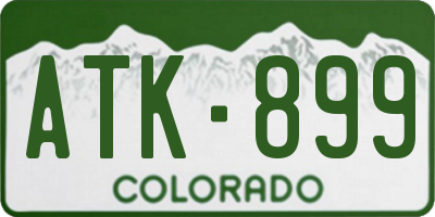 CO license plate ATK899