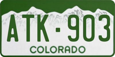 CO license plate ATK903